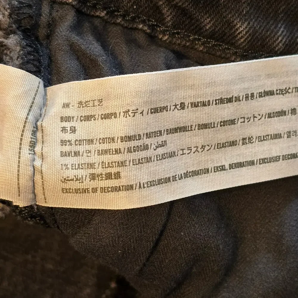 Abercrombie & Fitch Jeans Womens 2L Charcoal Black 90s Straight Ultra High Rise
